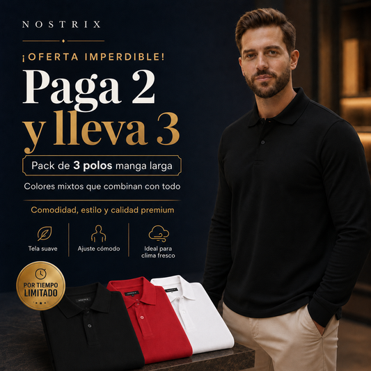 Polo manga larga - ¡Compra 2 y llévate 3!