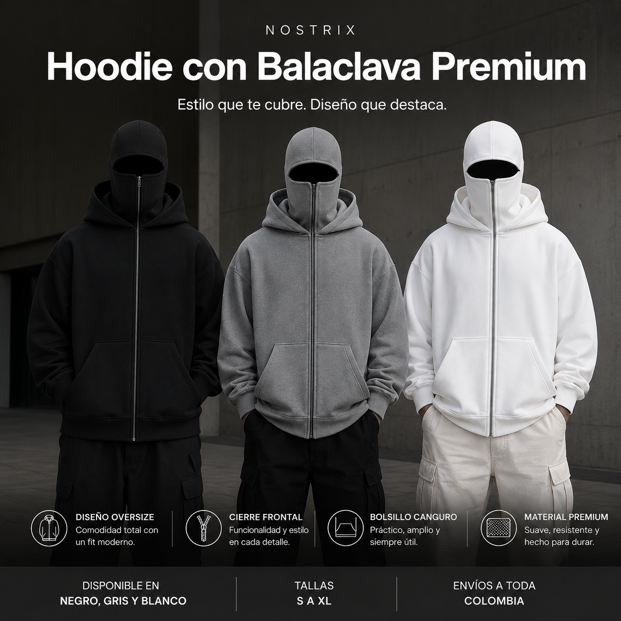 Hoodie Premium con Pasamontañas