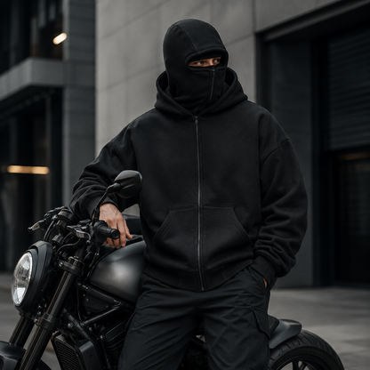 Hoodie Motero con Pasamontañas