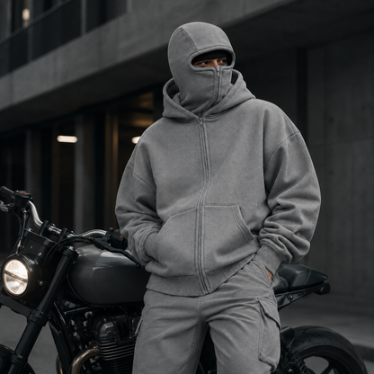 Hoodie Motero con Pasamontañas